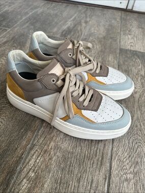 G-Star RAW Lash Tumbled Leather Blocked Sneakers - Size 10 (EU 41)